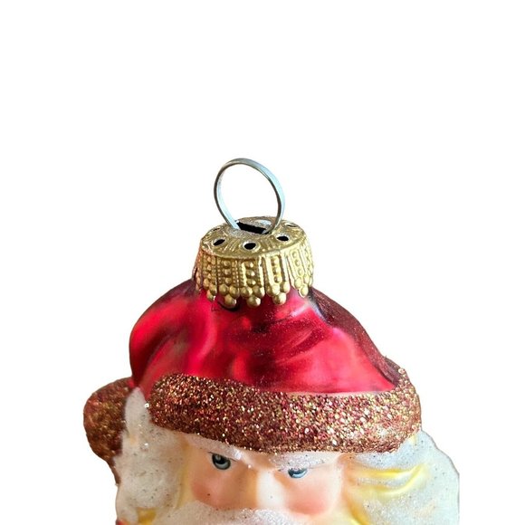 POLAND MOUTH BLOWN HAND PAINTED GLASS SANTA Christmas Ornament 5” Tall - Picture 6 of 7